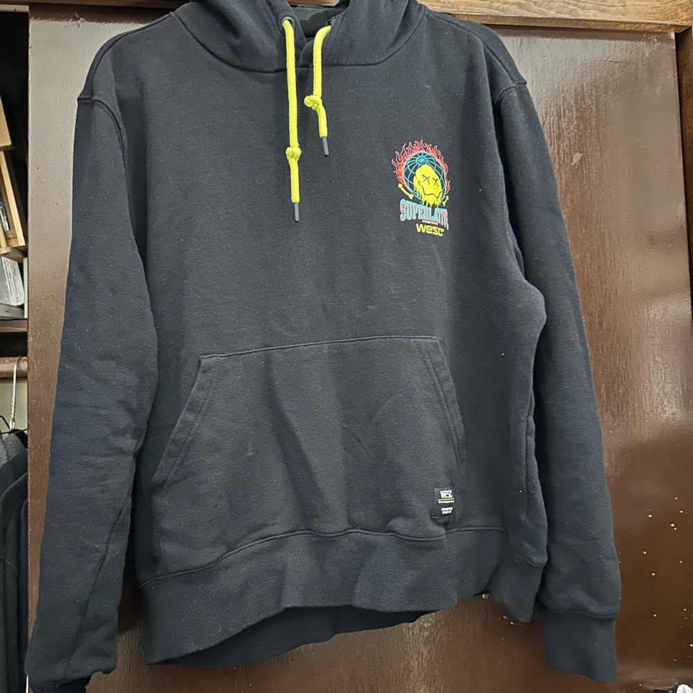 Wesc Black Hoodie with Yellow Accents